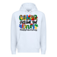 White color outside the lines Premium Hoodie - Artiststas