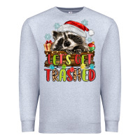 Heather Grey lets get trashed with raccoon Premium Sweatshirt - MaliasSmallBusiness