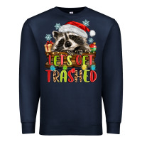 Navy lets get trashed with raccoon Premium Sweatshirt - MaliasSmallBusiness