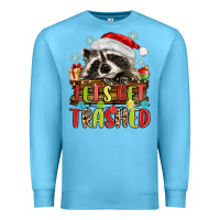 Ocean Blue lets get trashed with raccoon Premium Sweatshirt - MaliasSmallBusiness