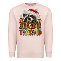 Pale Pink lets get trashed with raccoon Premium Sweatshirt - MaliasSmallBusiness