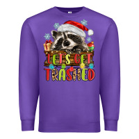 Purple lets get trashed with raccoon Premium Sweatshirt - MaliasSmallBusiness