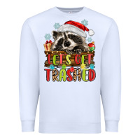 White lets get trashed with raccoon Premium Sweatshirt - MaliasSmallBusiness