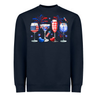 Navy 4th of July wine glasses Heavyweight Sweatshirt - Neo Western