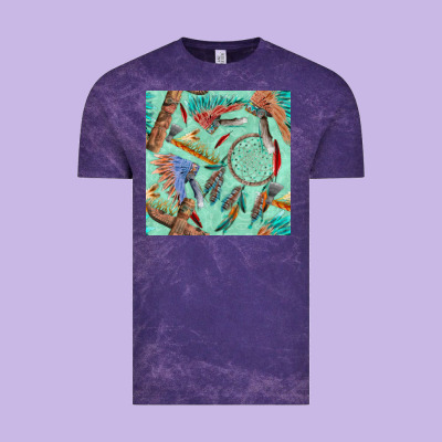 Pipe Tomahawk Dreamcatcher Headdress Seamless Patt Vintage Tee Designed By Fadigitalartstudio