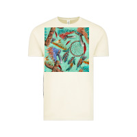 Vintage Arctic pipe tomahawk dreamcatcher headdress seamless patt Vintage Tee - FaDigitalArtStudio