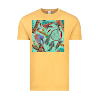 Vintage Mustard pipe tomahawk dreamcatcher headdress seamless patt Vintage Tee - FaDigitalArtStudio