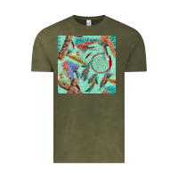 Vintage Olive pipe tomahawk dreamcatcher headdress seamless patt Vintage Tee - FaDigitalArtStudio