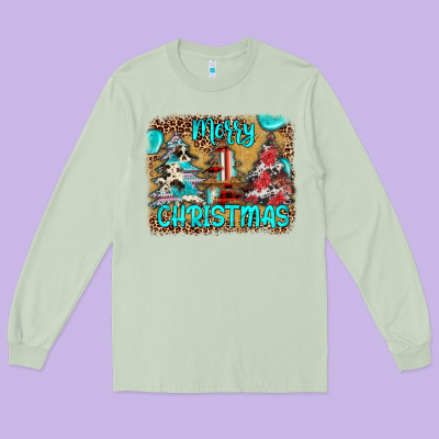 Merry Christmas Long Sleeve Tee Designed By Jahusdesignshop