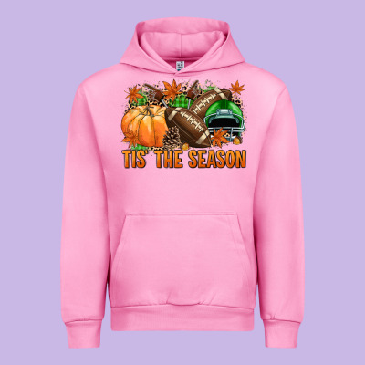 Tis' The Season Football Green Helmet Urban Hoodie Designed By Nancycooperartshop