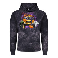 Cloud Black Halloween School Bus Vintage Hoodie - texasbilliewilder