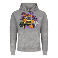 Cloud Rock Halloween School Bus Vintage Hoodie - texasbilliewilder