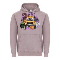 Vintage Zinc Halloween School Bus Vintage Hoodie - texasbilliewilder