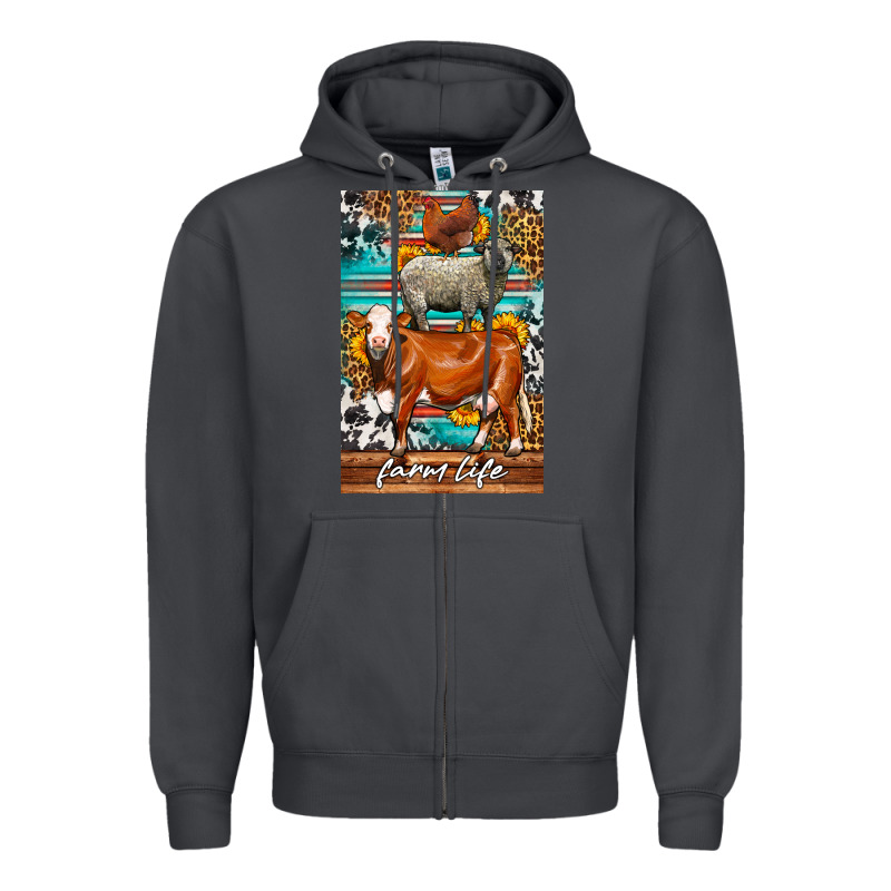 Western Farm Life Zipper Hoodie by LillyAllenDesigns | Teevron