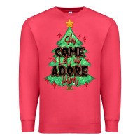 Cardinal oh come let us adore him christmas tree Premium Sweatshirt - MaliasSmallBusiness