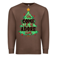 Chestnut oh come let us adore him christmas tree Premium Sweatshirt - MaliasSmallBusiness