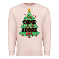 Pale Pink oh come let us adore him christmas tree Premium Sweatshirt - MaliasSmallBusiness