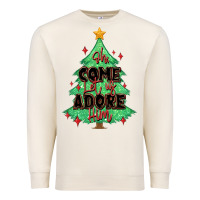 Sandshell oh come let us adore him christmas tree Premium Sweatshirt - MaliasSmallBusiness