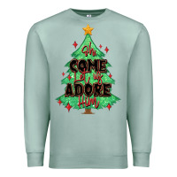 Seafoam oh come let us adore him christmas tree Premium Sweatshirt - MaliasSmallBusiness