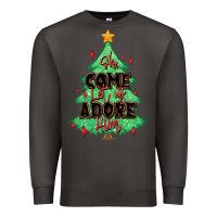 Smoke oh come let us adore him christmas tree Premium Sweatshirt - MaliasSmallBusiness
