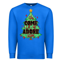True Royal oh come let us adore him christmas tree Premium Sweatshirt - MaliasSmallBusiness