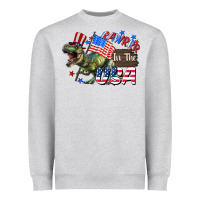 Heather Grey Rawrrr in the USA 4th of july Heavyweight Sweatshirt - CowGirlArtShop
