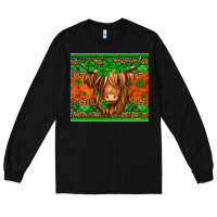 Black st patricks day long haired cow Long Sleeve Tee - Jasminsmagicworld