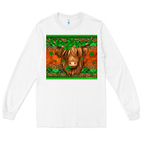 White st patricks day long haired cow Long Sleeve Tee - Jasminsmagicworld