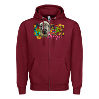 Burgundy Western Love Sheeps Zipper Hoodie - LillyAllenDesigns