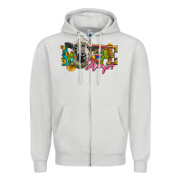 Dove Grey Western Love Sheeps Zipper Hoodie - LillyAllenDesigns