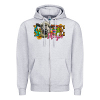 Heather Grey Western Love Sheeps Zipper Hoodie - LillyAllenDesigns