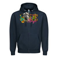 Navy Western Love Sheeps Zipper Hoodie - LillyAllenDesigns