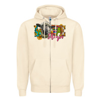 Sandshell Western Love Sheeps Zipper Hoodie - LillyAllenDesigns