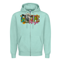 Seafoam Western Love Sheeps Zipper Hoodie - LillyAllenDesigns