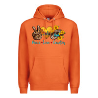 Carrot peace love country cowhide cowboy hat Premium Hoodie - AdoDesignShop
