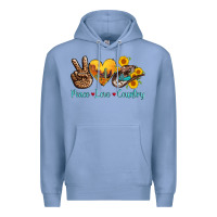 Colony Blue peace love country cowhide cowboy hat Premium Hoodie - AdoDesignShop