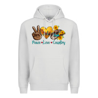 Dove Grey peace love country cowhide cowboy hat Premium Hoodie - AdoDesignShop