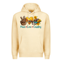 Pina Colada peace love country cowhide cowboy hat Premium Hoodie - AdoDesignShop