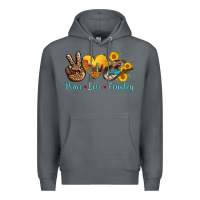 Rock peace love country cowhide cowboy hat Premium Hoodie - AdoDesignShop