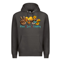 Smoke peace love country cowhide cowboy hat Premium Hoodie - AdoDesignShop