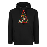 Black teacher christmas tree Heavyweight Hoodie - MaliasSmallBusiness