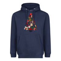 Navy teacher christmas tree Heavyweight Hoodie - MaliasSmallBusiness