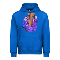 Cobalt Cancer diva purple ribbon Urban Hoodie - NancyCooperArtShop