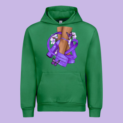 Cancer Diva Purple Ribbon Urban Hoodie Designed By Nancycooperartshop
