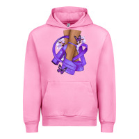 Fuchsia Pink Cancer diva purple ribbon Urban Hoodie - NancyCooperArtShop