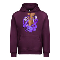 Mauve Wine Cancer diva purple ribbon Urban Hoodie - NancyCooperArtShop