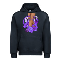 Navy Cancer diva purple ribbon Urban Hoodie - NancyCooperArtShop