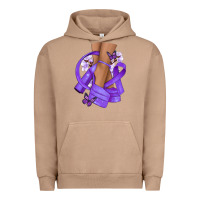 Pigment Burro Cancer diva purple ribbon Urban Hoodie - NancyCooperArtShop