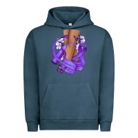 Pigment Midnight Navy Cancer diva purple ribbon Urban Hoodie - NancyCooperArtShop