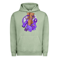 Pigment Oil Green Cancer diva purple ribbon Urban Hoodie - NancyCooperArtShop